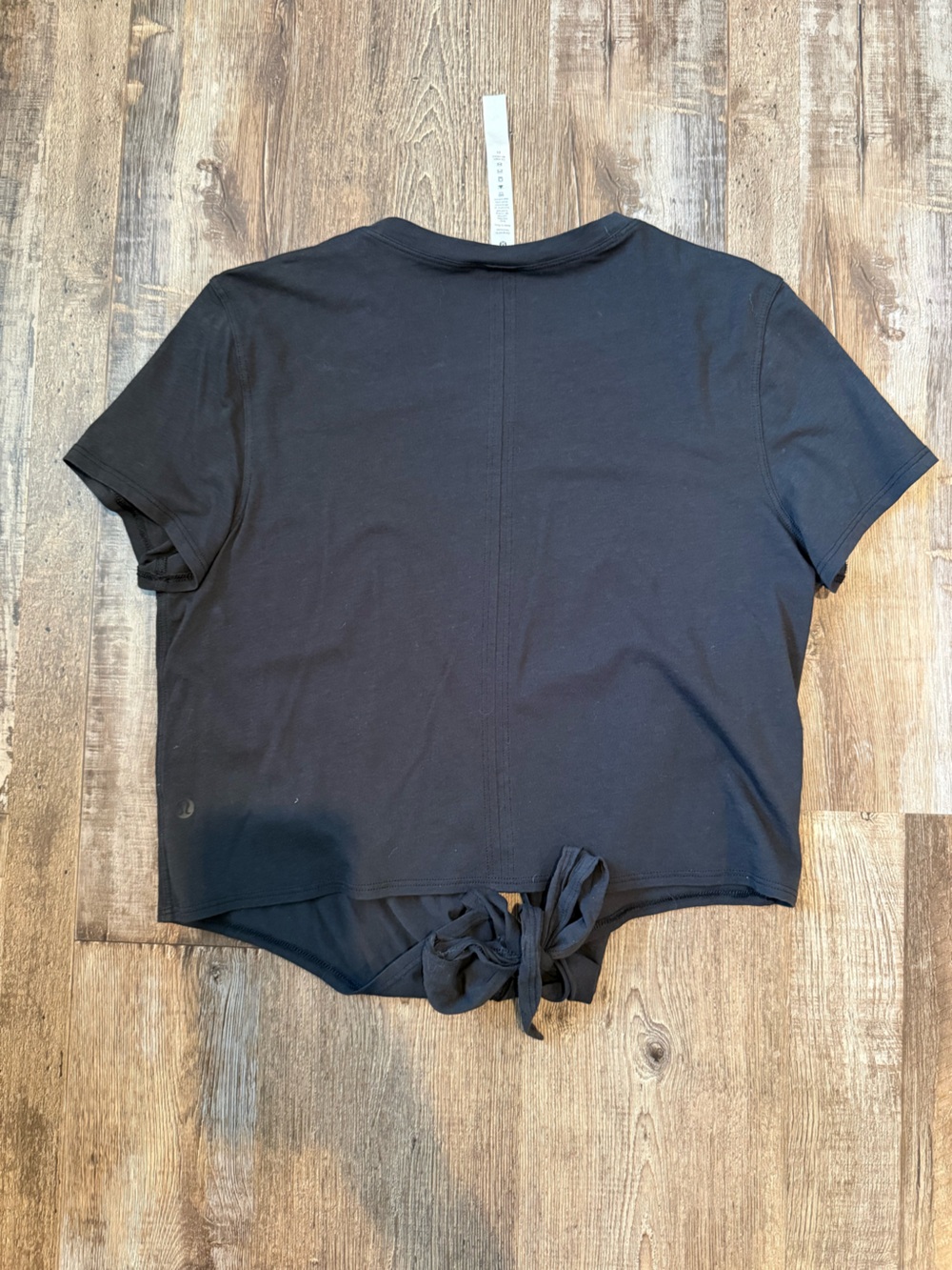 Lululemon All-Sport Tie-Front Short Sleeve Shirt - BLACK - Picture 3 of 5